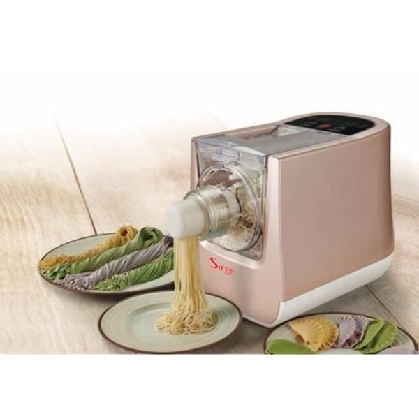 Sirge PASTARIT30 pastamaskine, 300W, 100% automatisk, 600g, 30 pastaskiver, Nem rengøring Rosa