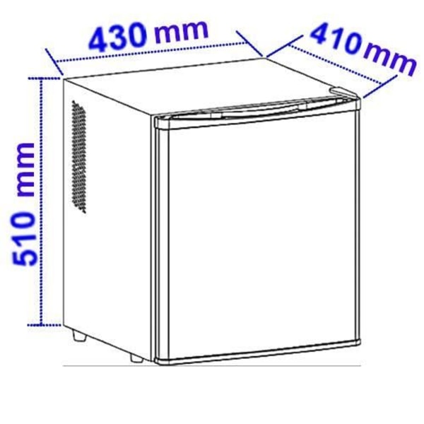 Sirge FRIGO38L0DB Minikøleskab 38L Sort Minibar - Vendbar hængslet dør - L43 x H51 x D41cm [Energiklasse F] Svart