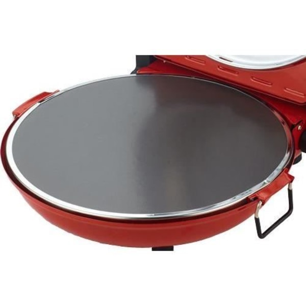 Sirge OSOLEMIO Pizzaovn - 1200 W Elektrisk PIZZA - 400°C - RØD - diameter 30 cm - SORT ildfast sten uden farvestof Rød