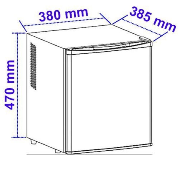 Hiljainen 25 litran musta jääkaappi, termoelektroninen ilman kompressoria, Frigobar Mini Frigo Frigo-Bar - 38x38,5x47 cm - Luokka e Svart