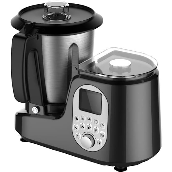 Sirge monitoimikokkaroitu robotti 20 automaattisella ohjelmalla + 5 kg:n vaaka + 12 nopeutta + lämpötila jopa 120 °C svart