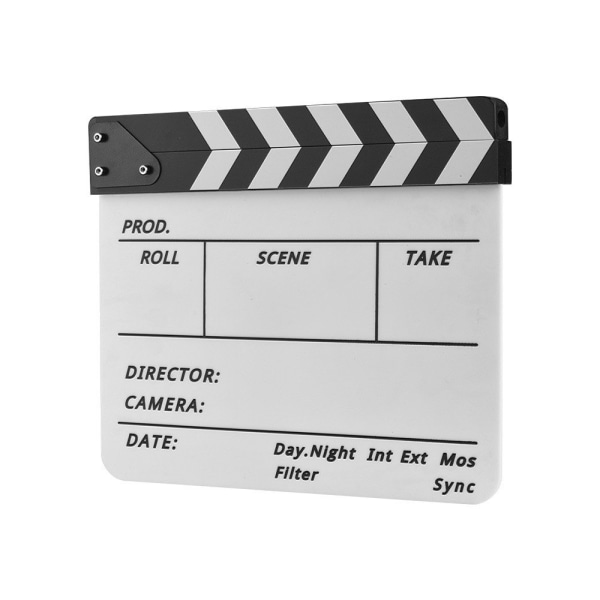 Instruktør Film Clapboard Movie Cut Scene Clapper Board - Sort & Hvid White