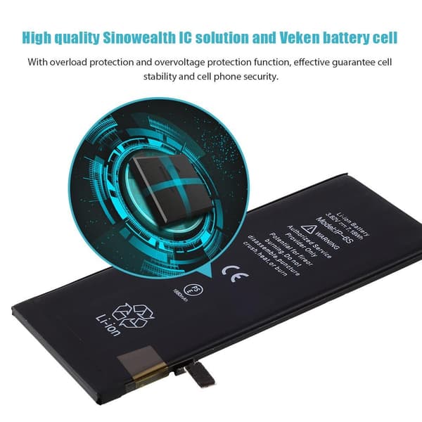 iPhone 6s IPARTS EXPERT 1880mAh Batteri FCC/CE/RoSH Svart