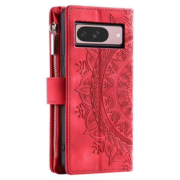 Til Google Pixel 10 Pro / 10 / 9 Pro / 9 tegnebogscover Cover Shell Mandala Blomstermønster Red
