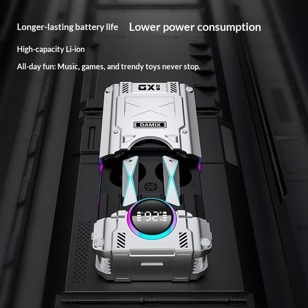 DX08 Brusreducerande Trådlösa Hörlurar Mekaniska TWS Bluetooth Gaming - Silver Silver