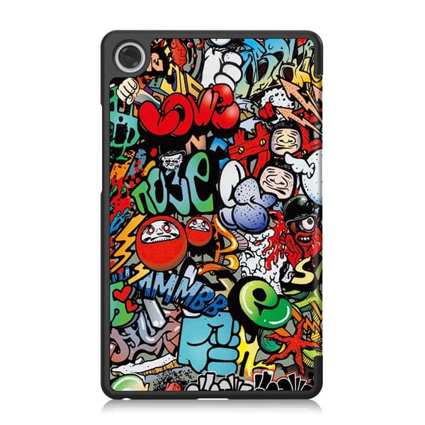 Tri-fold Veske til Lenovo Tab One - Graffiti Multicolor