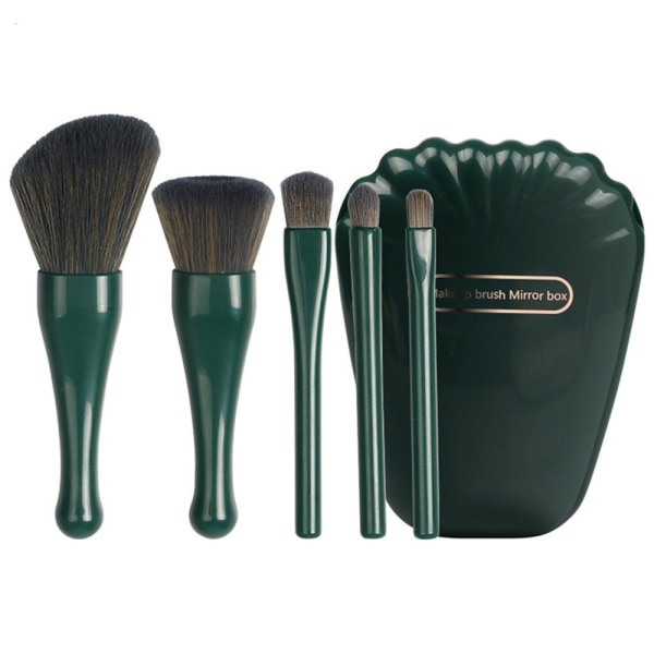 5 kpl Makeup Brush Foundation Eyeshadow Contour Brush Mirror Green