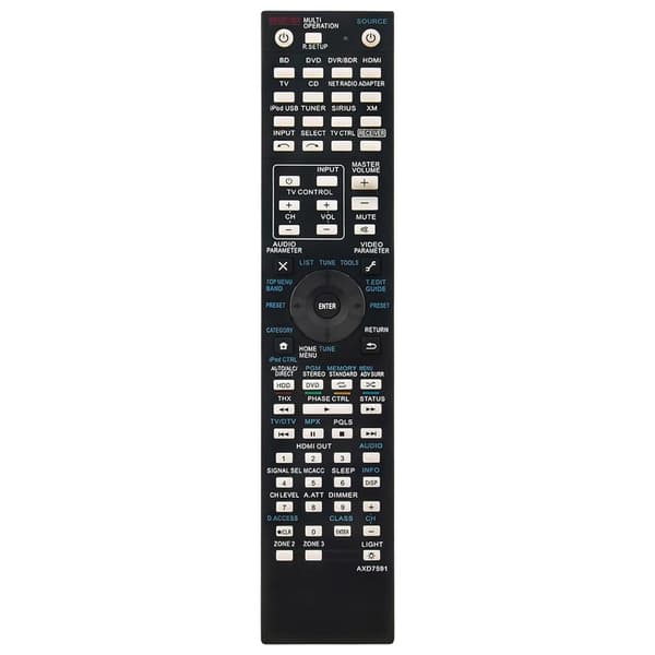 Fjärrkontroll Ersättning för AXD7591 För Pioneer AV Receiver Stereo System Svart