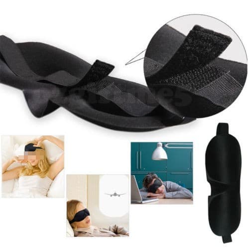 Sovmask 3D foam lyxig skön Musta Black