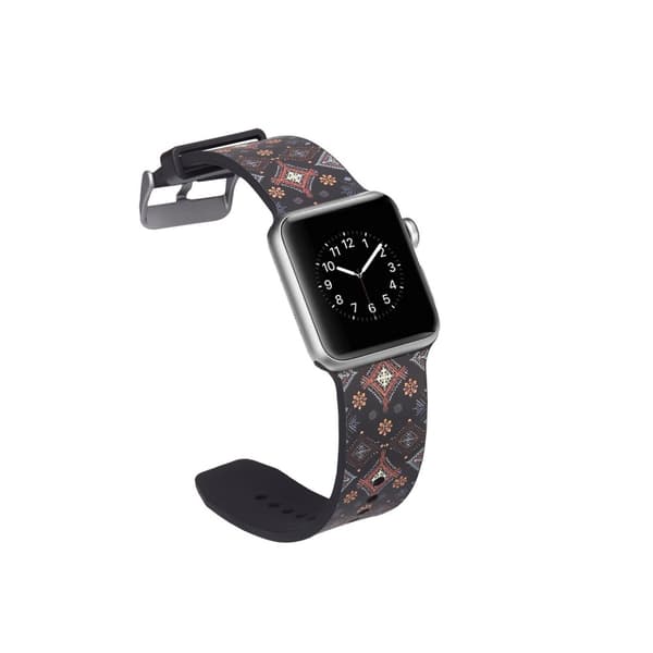 Silikon klokkerem til Apple Watch 4 44mm, 3/2/1 42mm - Blomster Multicolor