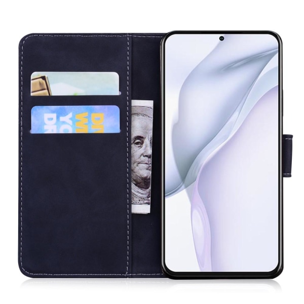 Retro Wallet Stand Case for Huawei P50 - Black Black