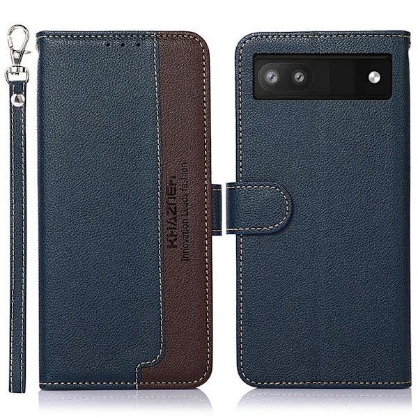 KHAZNEH puhelimen kansi Google Pixel 6a - sininen/ruskea Blue