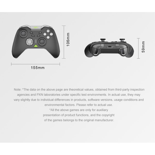 Bluetooth trådlös spelkontroll med mottagare Kompatibel med Steam PC Android iOS Nintendo Switch - Svart Svart
