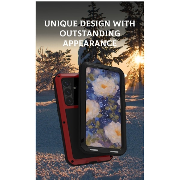 Samsung Galaxy S25 Case Panserbeskyttelse Case Shell + hærdet glas Black