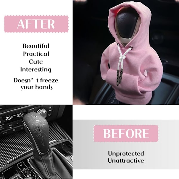 Bil Hættetrøje Beskyttelse Design Dekoration Gear Shifter - Lyserød Pink