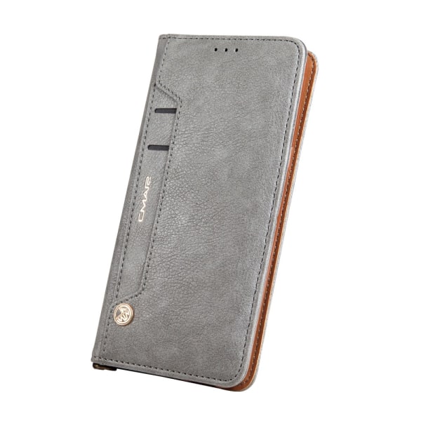 CMAI2 Litchi plånboksfodral Samsung Galaxy S8 - Grå Svart