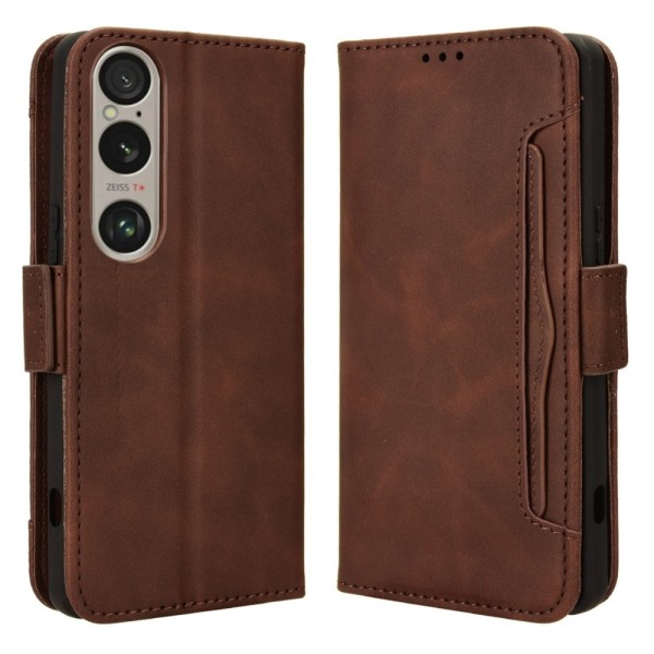 Wallet Stand Flip-telefonetui til Xperia 1 VI - Brun Brown