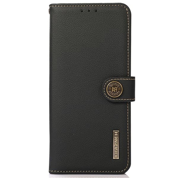KHAZNEH Nahkainen puhelimen lompakkokotelo iPhone 18 Pro Max / 17 Pro Max puhelimille Black