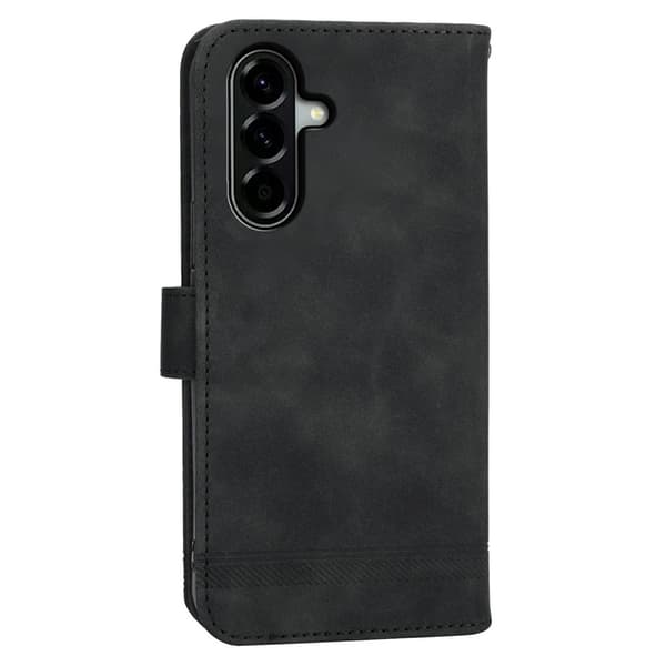 DIERFENG For Samsung Galaxy A37 5G Wallet Case with Stand and Wrist Strap Black