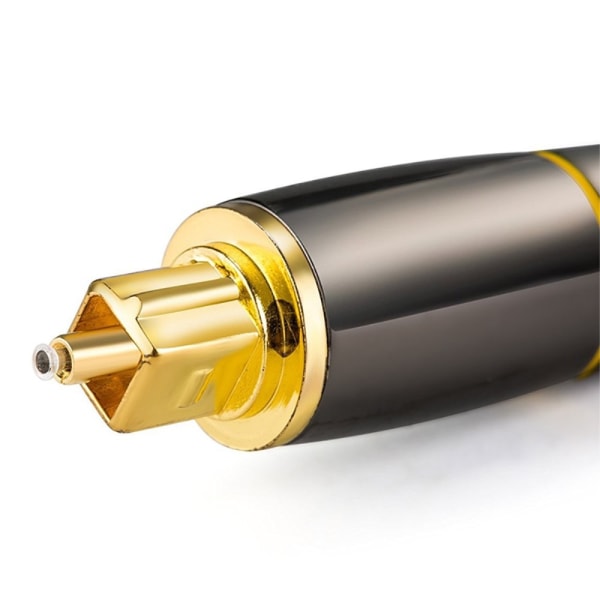 2m SPDIF 5.1 ljudkanal optisk kabel ljudlinje Digital guldpläterad Svart