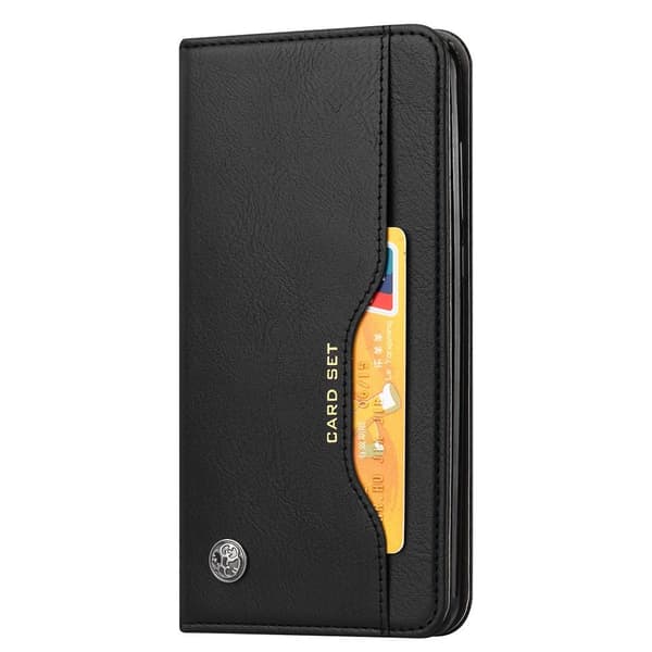 Samsung Galaxy A22 4G Wallet Stand Protector Phone Cover - Black Black