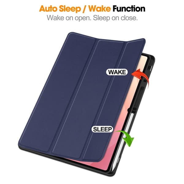 Til Samsung Galaxy Tab S12 Ultra Tri-Fold tabletcover med penholder Blue