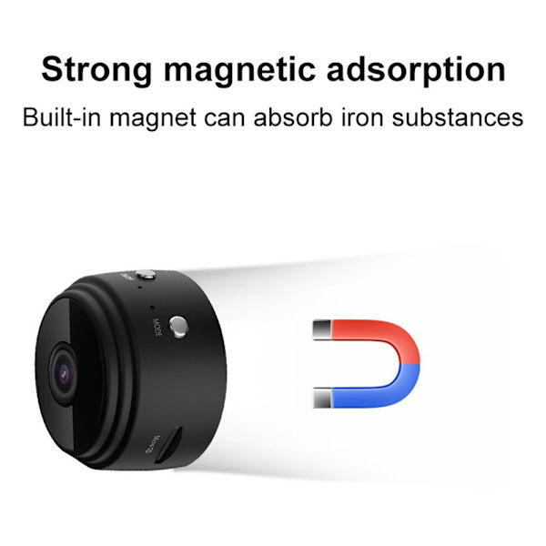 Mini Spy Camera Wireless Wifi IP Home Security Cam Kamera Svart