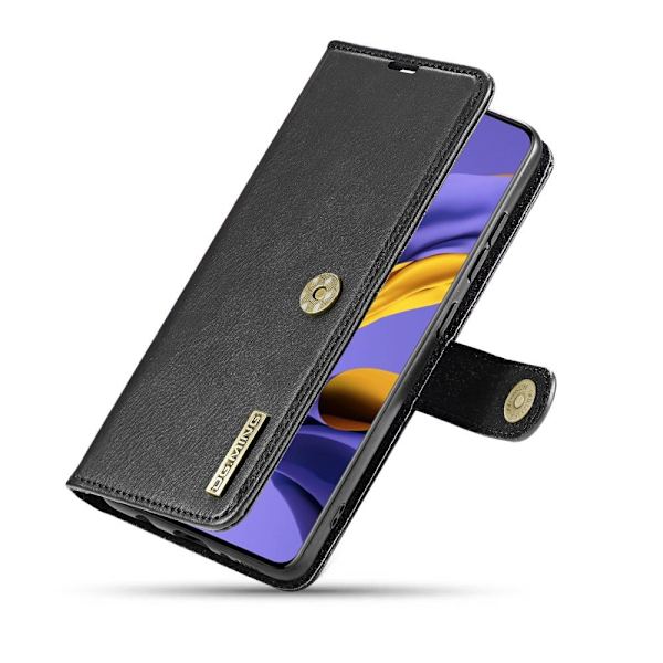 DG.MING Split Læder Pung Taske til Samsung Galaxy A71 - Sort Black