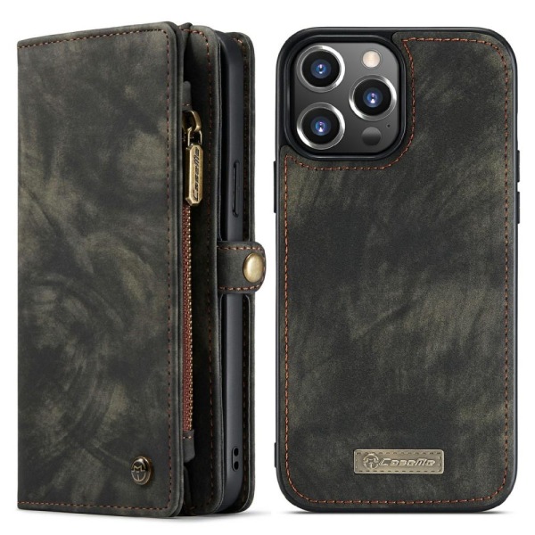 CASEME iPhone 13 Pro Max Retro plånboksfodral - Svart Svart