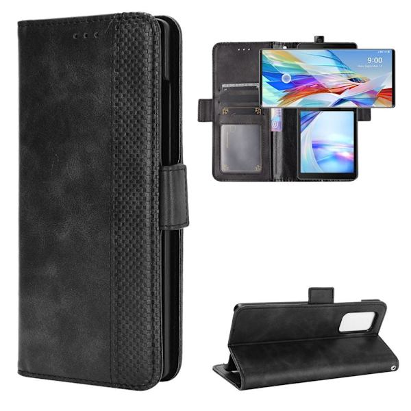 Crazy Horse Lompakkoteline LG Wing 5G: lle - Musta Black