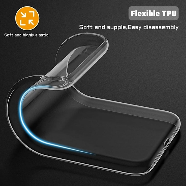 För Samsung Galaxy A26 5G genomskinligt TPU mobilskal + härdat glas Transparent