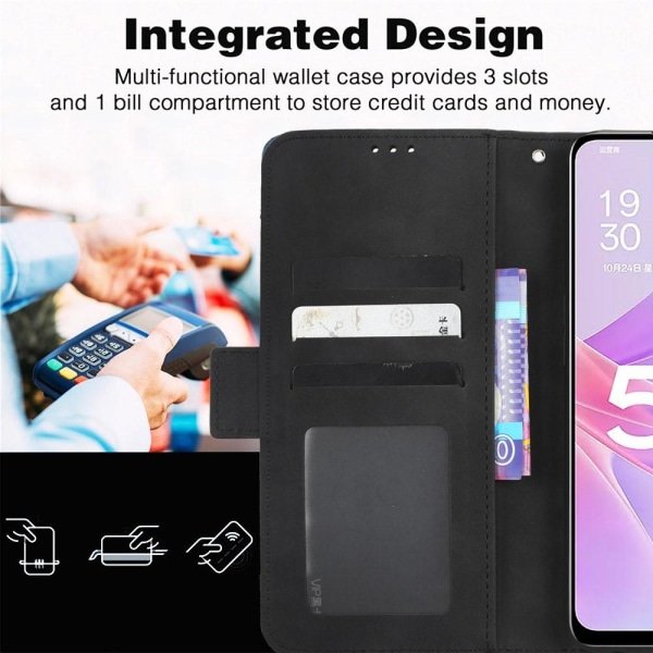Motorola Moto G73 5G useita korttipaikkoja puhelimen lompakkokotelo - musta Black