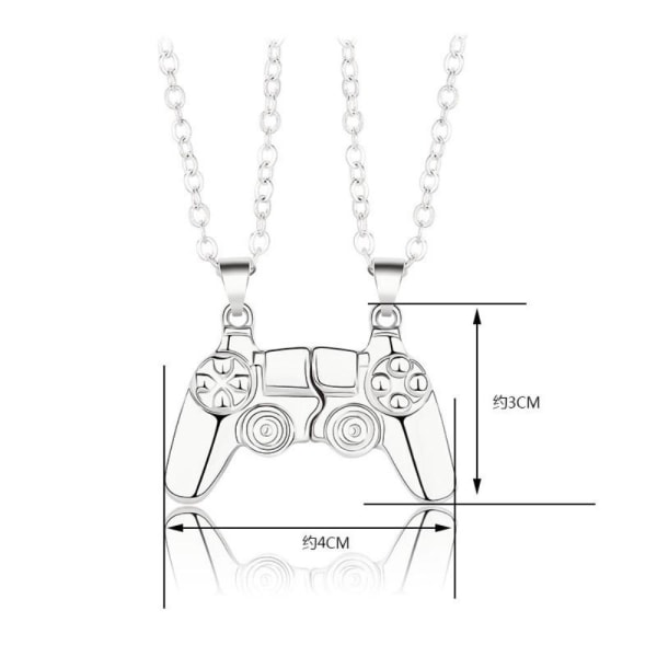 Magnetisk Game Controller Handkontroll Halsband Par Present - Si Silver