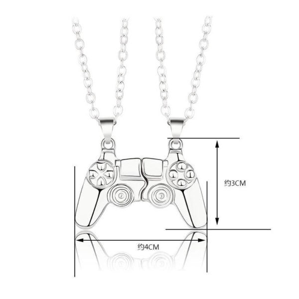Magnetisk Game Controller Handkontroll Halsband Par Present - Silvrig Silver