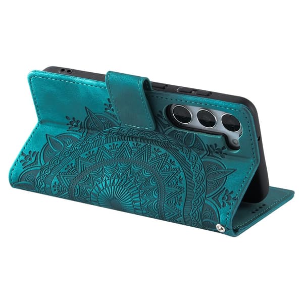 For Samsung Galaxy S26 Lommebok Deksel Shell Mandala Blomstermønster Green