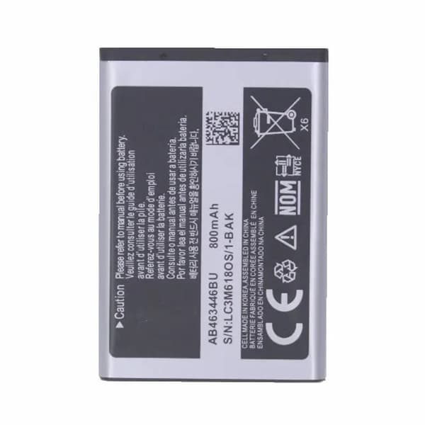 Akku Samsung E251 / E350 / E500 3.85V 800mAh Li-Polymer AB463446BU Silver