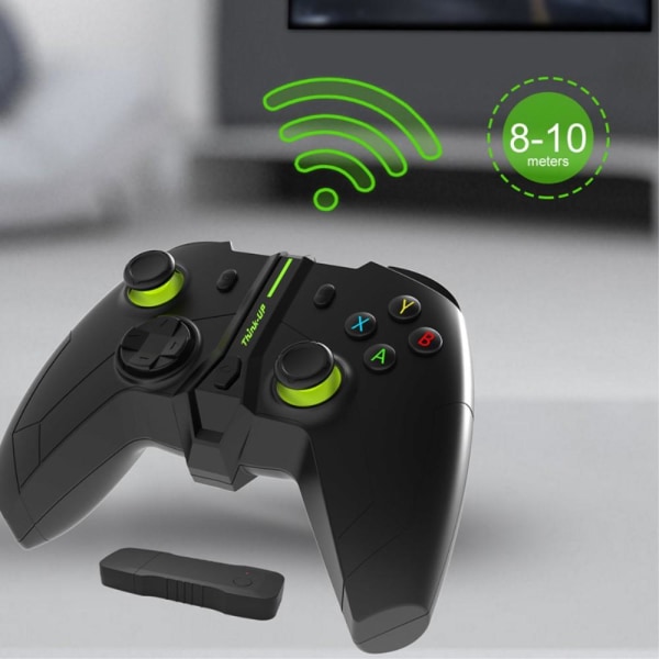 Gamepad Joystick trådlös spelkontroll för Xbox One PC Windows Svart