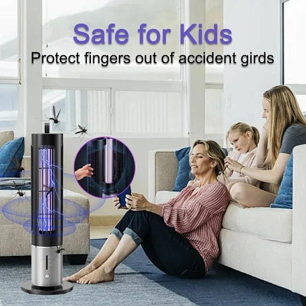 Bärbar mygglampa Uppladdningsbar Insektsfälla Mosquito Killer Bug Zapper Silver