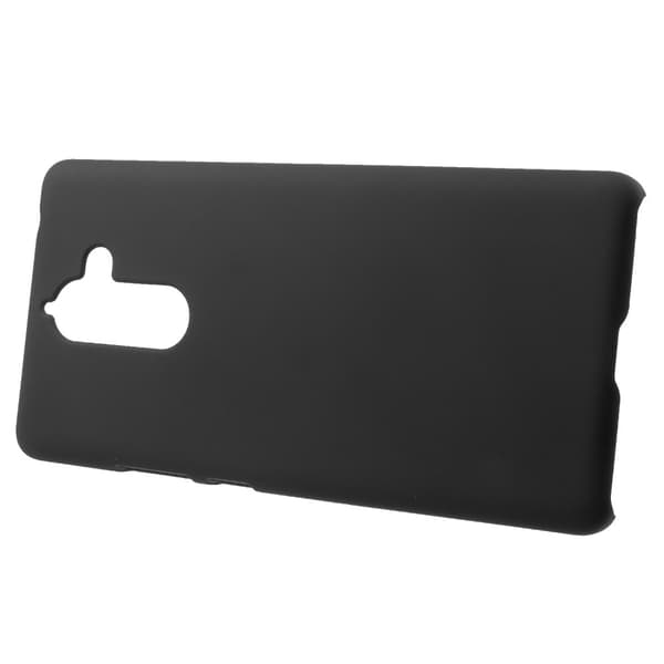For Nokia 7 Plus Rubberized PC Protective Cell Phone Casing - Musta Black