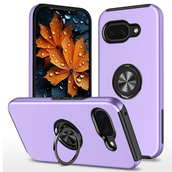 Til Pixel 10a Deksel Hybriddeksel med Finger Ring Purple