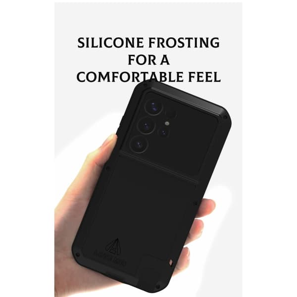 Samsung Galaxy S25+ (Plus) Case Panserbeskyttelse Case Shell + hærdet glas Black