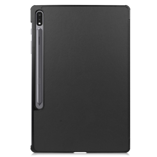 Trifoldet Stand Smart Taske til Samsung Galaxy Tab S7 Plus - Sor Black