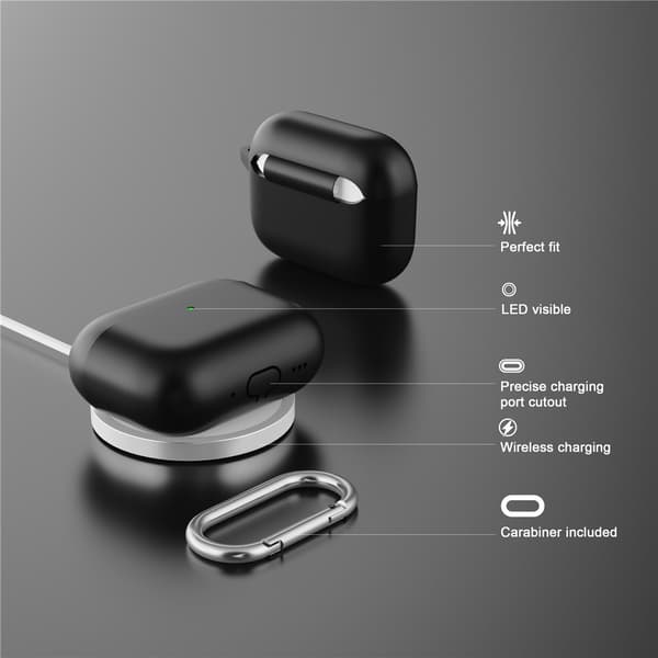 Til AirPods Pro 3 Silikondeksel Integrert Bluetooth-øretelefondeksel med krok - Mynte Green