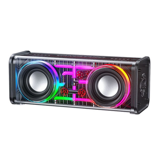 Bluetooth 5.3 Dual Horn RGB Light Trådlös subwoofer Högtalare Silver