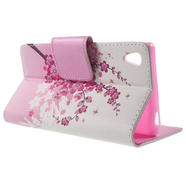 Sony Xperia Z5 Plum Blossom Lompakkokotelo Black