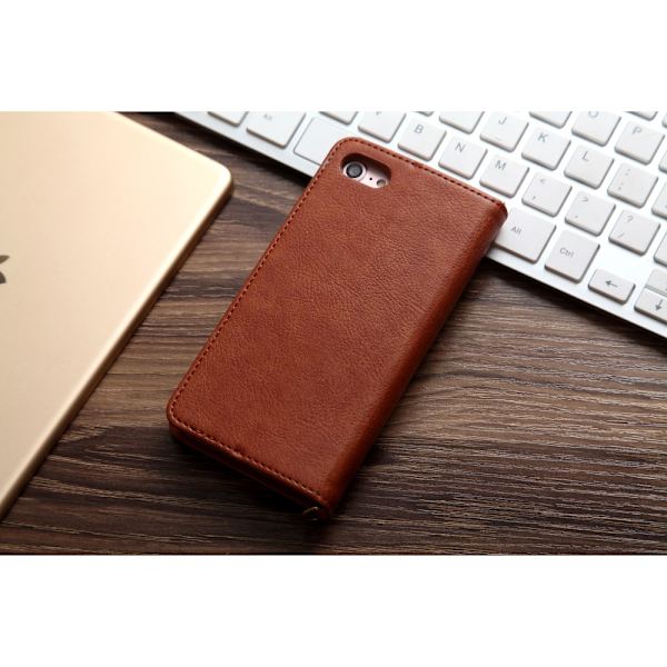 CMAI2 Litchi plånboksfodral till iPhone 7 / 8 / SE (2020) - Brun Brun
