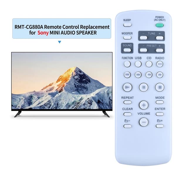 Fjärrkontroll Ersättning för RMT-CG880A För Sony DVD Förstärkare Vit