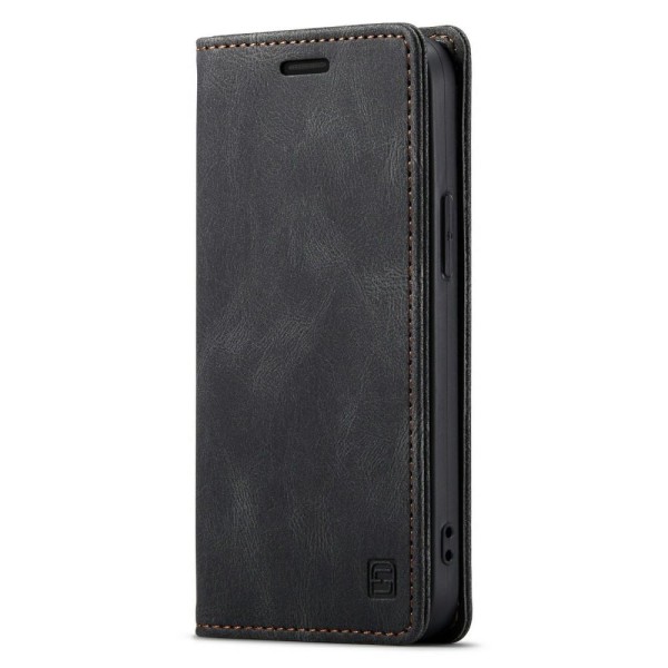 AUTSPACE A01 Retro tegnebog taske til iPhone 13 mini - sort Black