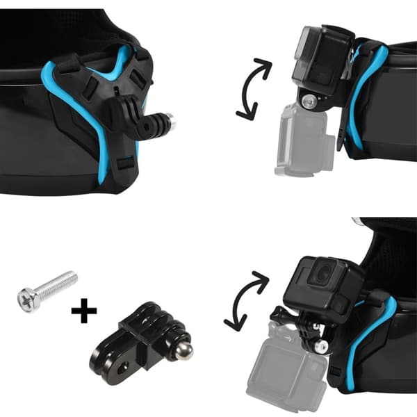 4 - i - 1 motorcykelhjelmholder til GoPro Insta 360 Session Black