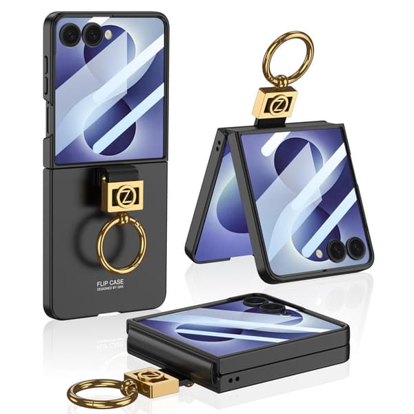 GKK Telefonfodral med ringhållare till Samsung Galaxy Z Flip8 Svart